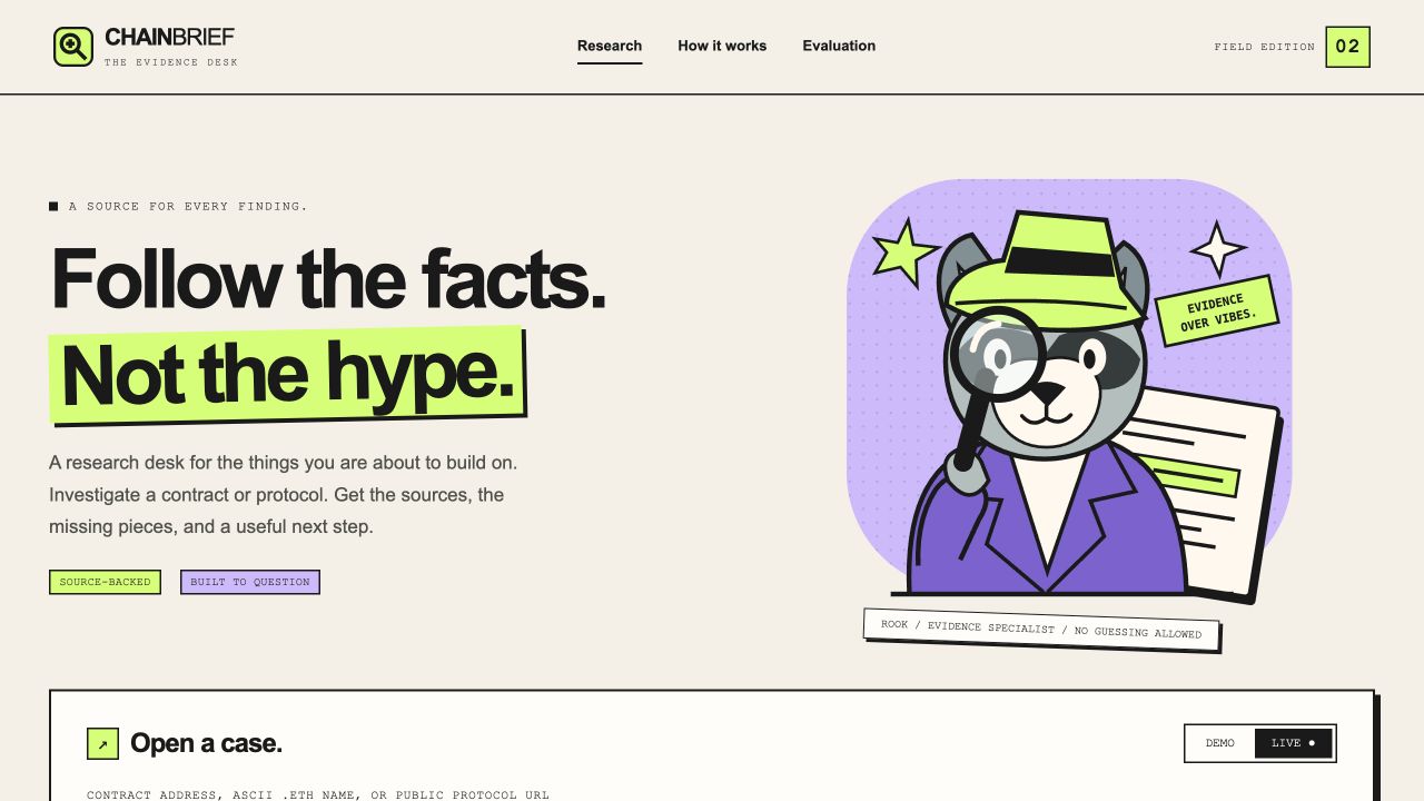Screenshot of ChainBrief