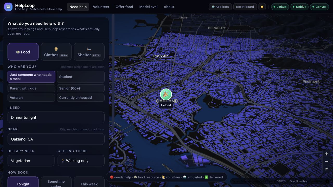 Screenshot of HelpLoop